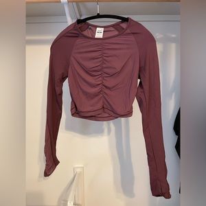 GYMSHARK Ruched Sheer Long Sleeve Crop M